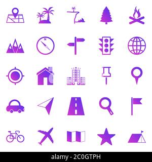 Location gradient icons on white background, stock vector Stock Vector