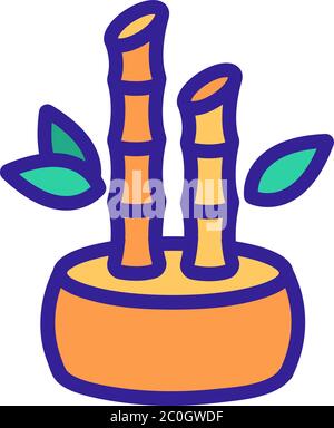 bamboo bridge construction icon vector outline illustration Stock ...