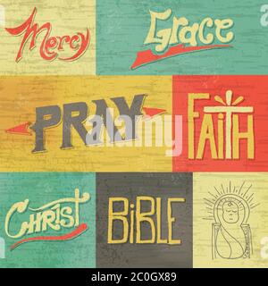 Vintage Hand Drawn Faith Graphics Stock Photo