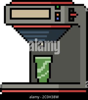 vector pixel art drink machine isolated cartoon Stock Vector