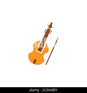 Violin flat icon. Design vector illustration Stock Vector
