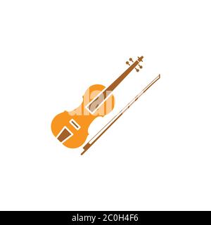 Violin flat icon. Design vector illustration Stock Vector