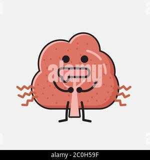 An illustration of Cute Red Tree Mascot Vector Character in Flat Design Style Stock Vector