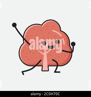 An illustration of Cute Coconut Tree Mascot Vector Character in Flat Design Style Stock Vector