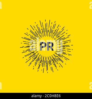 PR logo. Public relations icon. Vector illustration Stock Vector