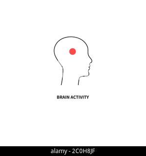 Brain activity logo, intellectual potential, mental health symbol. Psychiatry icon, the human brain. Intelligence minimal sign. Vector illustration Stock Vector