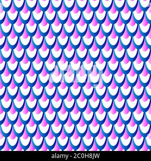Fish scales seamless pattern. Feathers of bird or tail of mermaid background. Vector kids illustration for textile, print or fabric Stock Vector