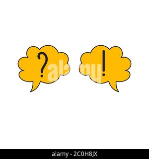 Consulting icon. Question and answer marks in bubble. Logo support service Stock Vector