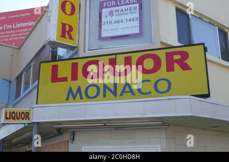 West Hollywood, California, USA 11th June 2020 A general view of atmosphere of Monaco Liquor Store where Singer Jim Morrison and The Doors often went at 8513 Santa Monica Blvd on June 11, 2020 in West Hollywood, California, USA. Photo by Barry King/Alamy Stock Photo Stock Photo