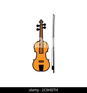 Violin flat icon. Design vector illustration Stock Vector