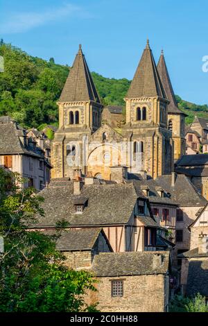 Sainte Foy Abbey, UNESCO World Heritage Site, Conques, Aveyron department, Occitanie, France Stock Photo
