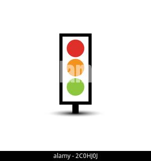 Traffic light flat icon. Design vector illustration Stock Vector