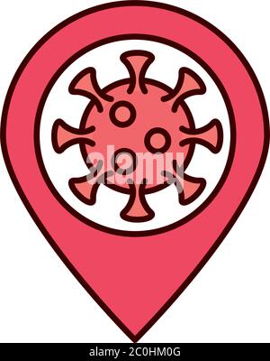 covid 19 coronavirus prevention, virus pathogen pointer, spread outbreak pandemic line and fill style icon vector illustration Stock Vector