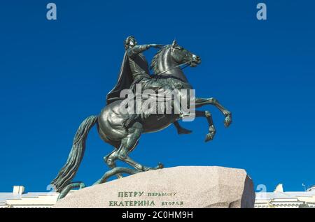 Petersburg, petr great brass rider against the blue sky Stock Photo