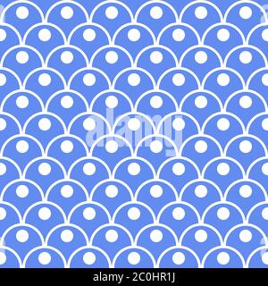 Princess seamless pattern for textiles, fabric. Kids girly print with circles. Mermaid tail, fish scales. Vector cute pattern. Stock Vector