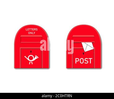Icon of post letter symbol in flat style for email interface or logo ...