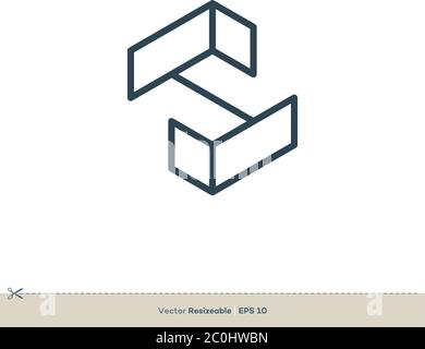 Abstract Geometric Letter S Icon Vector Logo Template Illustration Design. Vector EPS 10. Stock Vector