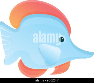 Reef fish icon. Cartoon of reef fish vector icon for web design isolated on white background Stock Vector