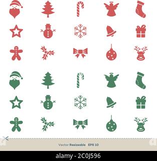 Christmas Element Icon Set Vector Logo Template Illustration Design. Vector EPS 10. Stock Vector