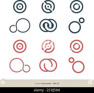 Line Art Circle Set Infinity Icon Vector Logo Template Illustration Design. Vector EPS 10. Stock Vector