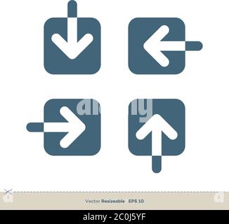 Arrow in Square Icon Vector logo Template Illustration Design. Vector EPS 10. Stock Vector