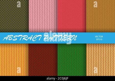 Vector set of patterns for textile design and decoration, packaging and texture, simple backgrounds Stock Vector