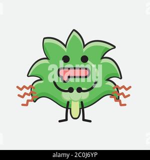 An illustration of Cute Coconut Tree Mascot Vector Character in Flat Design Style Stock Vector