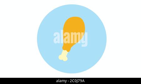 Vector Illustration. Fried Chicken Icon or Sign Stock Vector