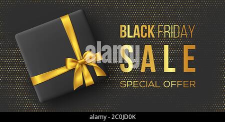 Black Friday sale horizontal poster or banner. Stock Vector