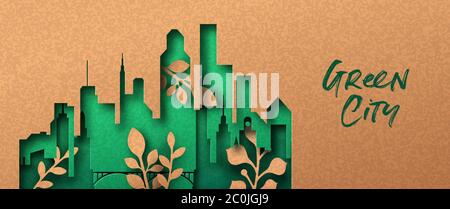 Green eco city vector illustration ( SDGs, ecology concept , nature ...