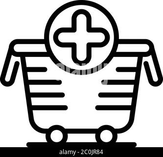 Supply cart icon, outline style Stock Vector