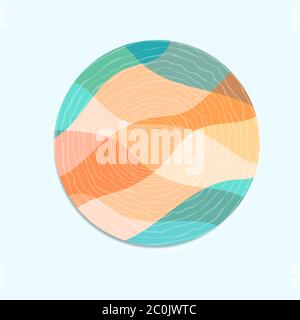 Abstract wood tree circle cut with natural ring shapes on isolated white background. Colorful wooden trunk illustration eco friendly concept. Stock Vector