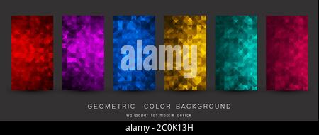 Abstract colorful background with triangles. Shiny geometric mosaic Stock Vector