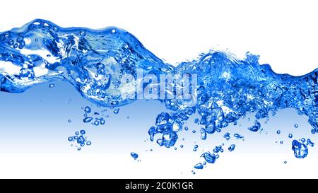 water splash with bubbles isolated Stock Photo