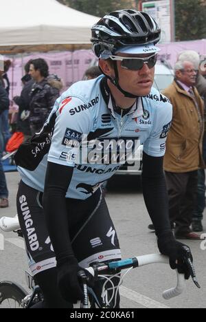 Nick Nuyens of Saxo Bank Sungard during the Tirreno Adriatico  2011, Stage 5 cycling race,Chieti - Castelraimondo (240 Km) on March13, 2011 in Castelraimondo, Italie - Photo Laurent Lairys / DPPI Stock Photo