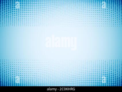 Abstract waves dots pattern halftone blue gradient background and texture. Vector illustration Stock Vector