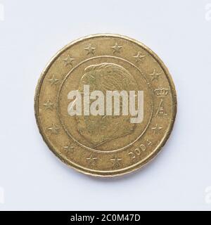Belgian 50 cent coin Stock Photo