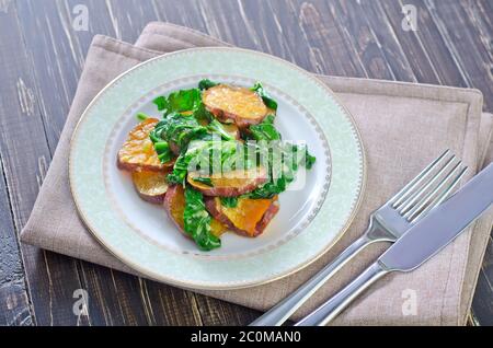 sweet potato with spinach Stock Photo