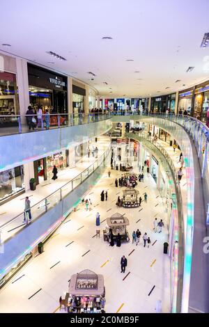 Interior View of Dubai Mall - world's largest shopping mall Stock Photo
