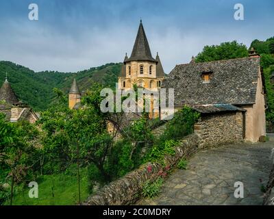 Sainte Foy Abbey, UNESCO World Heritage Site, Conques, Aveyron department, Occitanie, France Stock Photo