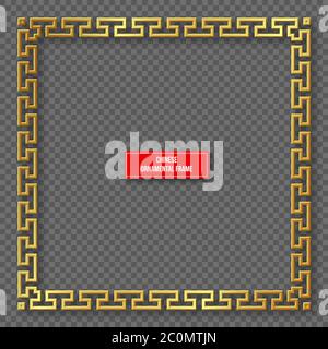 Traditional Chinese decorative golden frame. Stock Vector