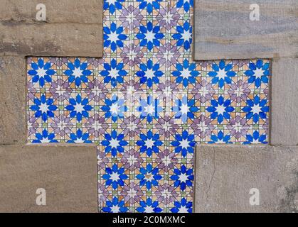 Azulejo portuguese ceramic tiles background Stock Photo