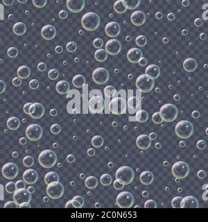Realistic 3d floating soap bubbles. Stock Vector