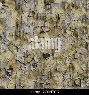 Cracked white paint on a rusty metal Stock Photo