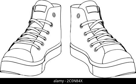 sketch of sneakers on a white background vector Stock Vector Image & Art -  Alamy