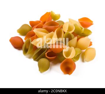 dried italian pasta isolated on white Stock Photo