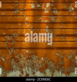 Orange painted rusty metallic surface Stock Photo