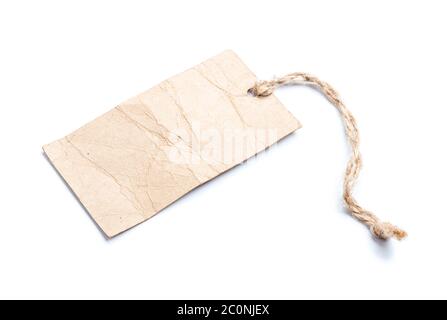 Blank label or tag isolation on white Stock Photo