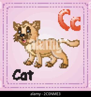 vector illustration of Animals alphabet: C is for Cat Stock Vector