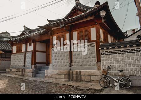 Traditional Korean house and sky. Sun chang, Jeonbuk, Korea Stock Photo ...